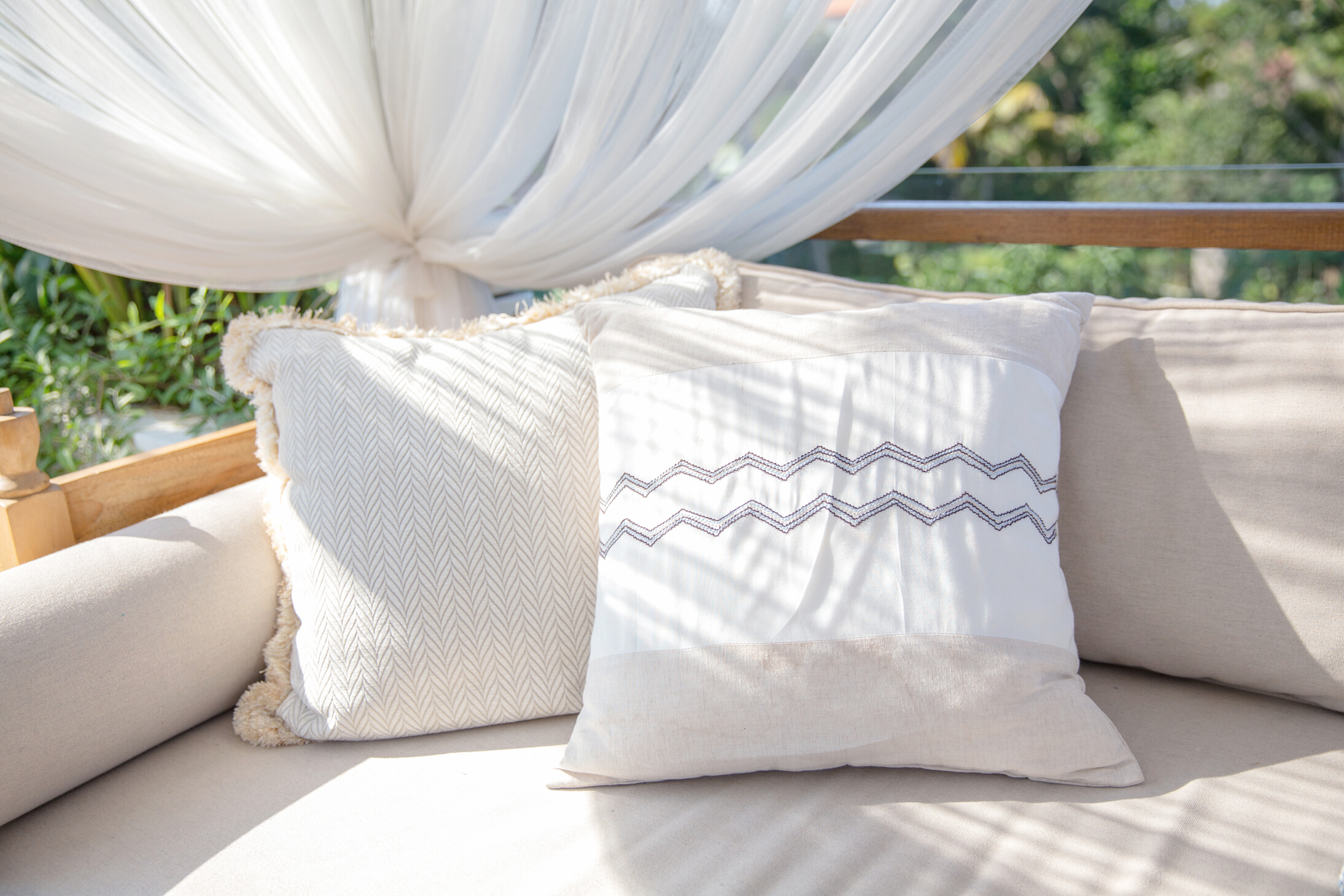 Tropical resort outdoor cushions